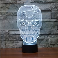 acrylic LED Light Decoration Christmas Night Lights 7 color change 3D light Skull Touch sensor desk Lamp Kids Present IY803479