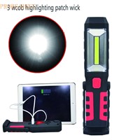 JA 6 Shining Hot Selling Fast Shipping  Rechargeable Hand Held LED Cordless COB Work Light Flashlight Combination With Magnet Ha