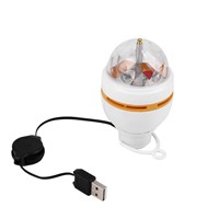 Colorful 3W LED Disco DJ Party Music Crystal Magic Ball Portable Stage Light Auto Rotating Lamp with USB Interface