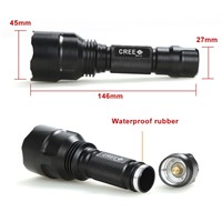 1 Set Tactical Flashlight White/Green/Red CREE T6 led Hunting Rifle torch lighting+Pressure Switch Mount Hunting Rifle Gun Lamp