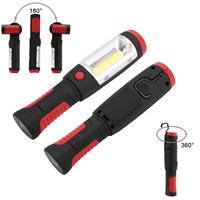 Coquimbo Portable LED Flashlight Work Light Lamp With Magnet &amp;amp;amp; Rotating Hanging Hook Used 3 x AAA Batteries Camping Torch Light