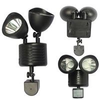 22 LED Solar Light PIR Motion Sensor Rotable Two Heads Waterproof Lights Lamp For Outdoor Indoor Garden Yard Wall Spotlight