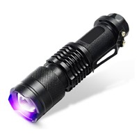 Zoomable Led UV Flashlight Torch Light Ultra Violet Light Blacklight UV Lamp AA Battery For Marker Checker Detection SK68