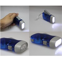 Eco-friendly  Flashlights and Torches Hand Press Flashlight Torch No Battery 3 LED   --M25