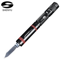 SHENYU Muti-function LED Flashlight with Attack Bezel and Knife 2000 Lumens Emergency and Self-defense Outdoor Camping Hiking