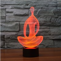 3D illusion Yoga Meditation Night Light 7 Color Touch Change LED Desk Table Lamp Toys Usb Led Lamp For Livining Room Bedroom
