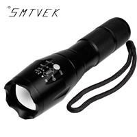 Bright XML T6 LED Tactical Flashlight Portable Waterproof Torch with Adjustable Focus and 5 Modes for Camping Hiking etc