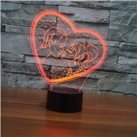 7 Color USB Heart-LOVE 3D Table Lamp Luminaria Led Night Light Touch Switch Decorative lighting Mood Lamp Valentine&amp;amp;#39;s Day gifts
