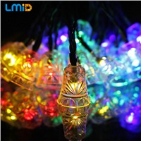 Lmid  Solar Lights For Garden Decoration Outdoor Waterproof Solar Power Lamp Christmas Bell Fairy LED String Light