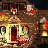 Christmas LED Projector Lights Decoration Motion Rotating Spotlight Landscapes Outdoor (12pcs Switchable Pattern Lens )