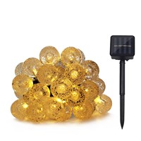 4.8M 20LED Crystal Ball String Lights Solar Powered Fairy Light For Wedding Christmas Party Festival Outdoor Indoor Decoration