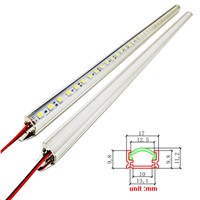 LED Hard luces Strip Bar Light Aluminium profile 0.5M 5730 8520 2835 5050 4014 chip DC12V 50cm with pc cover cabinet kitchen