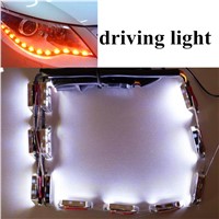 newest Daytime Runing Lamp Strip White-Amber Switchback 2PCS Flexible LED Headlight LED TEAR EYE DRL