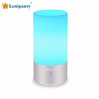 Lumiparty Dimmable Bedside Lamp with Touch Sensor and Color Changing Modes RGB Atmosphere Desk Lamp Smart Sensor Nightlights