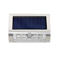 1W Stainless Steel Shell Solar Power PIR Motion Sensor IP45 9-LED HID Wall Light Wireless Ultra Bright Spotlight Garden Lamp