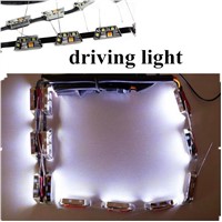 12V 5W Strip White-Amber Switchback Daytime Runing Lamp 2PCS LED TEAR EYE DRL Flexible LED Headlight