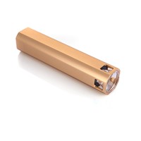 Gold 2 in 1 Function LED Flashlight Power Bank 4 mode lighting Torch with USB Cable with USB Cable and Bag flashlight