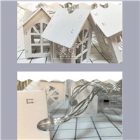 2017 new arrival battery operated led light string,wooden house hanging with led bulbs inside,party light or room decoration