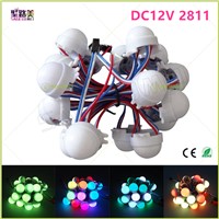 100pcs DC12V 3LEDs WS2811IC 5050 RGB IP68 LED Pixel Module Full Color 30mm Diffused led lamp strings D30 Point source waterproof