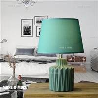 Modern Nordic Fresh Green Ceramic Fabric E27 Table Lamp For Bedroom Coffee Bar Wedding Deco H 34cm AC 80-235V 1073