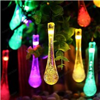 garden decoration Water Drops Solar Light Colorful Wedding Christmas Party Outdoor 30 LEDs