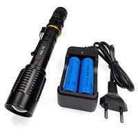 Cree xml T6 Waterproof Powerful Led Flashlight 5 Mode Clip Lanterna Tatica Torch Camping Flashlight with Bateria 18650 Charger
