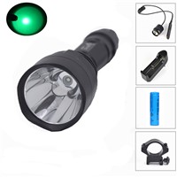 5 Mode For Fishing Flashlight C8 XML Q5 LED Working Lamp Torch green Light +Charger+mount+Remote Switch+Battery