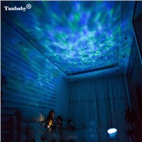 Tanbaby Multicolor Ocean Wave led Projector Night Light With Built-in Music Player and Remote Control For Baby Kids Children