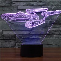 New Battle ships Colorful 3D Touch Lamp LED Lights Vision Home Decoration Lights