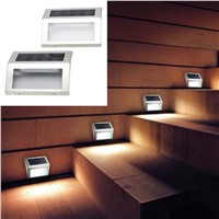 2pcs Solar Power 3 LED Outdoor Waterproof Garden Pathway Stairs Lamp Light Energy Saving LED Solar Landscape Lamp