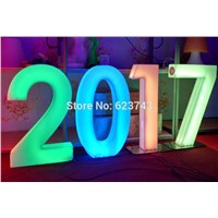 H82CM rechargeable colorful LED light words &amp;amp;amp; Numbers waterproof Luminous letters sign IR control led floor lamp outdoor/indoor