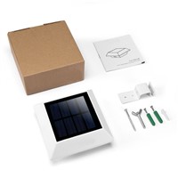 T-SUNRISE 4PCS PACK Solar Power Wall Light Sensor 6 LED Gutter Lights Outdoor Roof Fence Garden