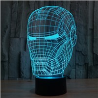 The New Star Wars iron man 3D light LED colorful atmosphere of the table lamp touch visual stereo lamp illusion