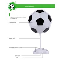Colorful Light DIY Football Lampshade USB/BATTERY Power LED Table Lamps Night Light For Boys Kids Beside Room Decoration