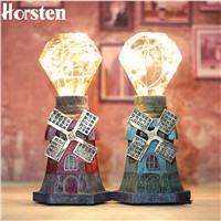 Horsten Vintage Star Table Lamp Retro Coffee Shop Table Lamp Personality Decoration Bedside Light For Bedroom Table Desk Light