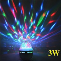 E27 3W Colorful Auto Rotating RGB LED Bulb Stage Light Party Lamp Disco for home decoration lighting lamps