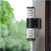 2pcs Black up down outdoor led wall light Cylinder porch lamp exterior light luminaria Side Aluminum waterproof garden light