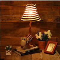 On Sale Lovely Cottage Cute Cartoon Fabric Striped Monkey E27 Dimmerable Table Lamp With Remote Control For Children&amp;amp;#39;s Room Gift
