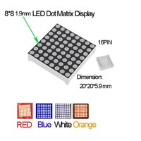 2pcs 8x8 Mini Dot Matrix LED Display  Common Anode Digital Tube 16-pin 20mmx20mm 1.9mm DIY Electronic Kit