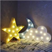 Cartoon Moon/Cloud/Star Shaped LED Night Light Warm White decorative bedroom/table/bedside lamps Nice Gift for Children Lights