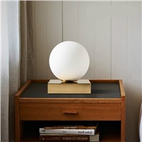 Post-modern Simple Creative Milk White Glass Ball Iron Base Led E27 Table Lamp For Bedroom Living Room Bar 15/20cm 1153