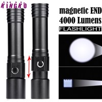 High Quality   Zoomable Magnetic END Flashlight Waterproof Torch Light Lamp 18650  flashlight magnetic