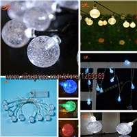 9 Colors 10 LED String Light Battery 30MM Crystal Balls Bubble Bedroom Christmas Wedding Gardens Decor Luminary Twinkle Strip
