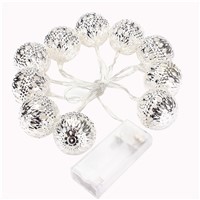 Set of 10 1m Ball String Lanterns LED Fairy Lights Battery Operated Garden Wedding Home Party Christmas Decoration