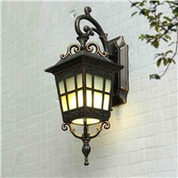 Vintage Classic European Cottage Iron Glass Led E27 Wall Lamp For Outdoor Entrance Garden Balcony Porch Light 80-265v 2039