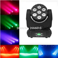 DHL/Fedex Free&amp;amp;amp;Fast shipping 7x12w LED Moving Head Beam Light RGBW 4in1 DMX Disco Party Club Pub Show Band 0-100% linear dimming