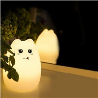 2017 Hot Sale!7 Colors Cat LED USB Children Animal Night Light Silicone Soft Cartoon Baby Nursery Lamp Breathing LED Night Light