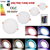 Acrylic RGBW Dual Color 6W 9W 18W 24W LED Recessed Panel Ceiling Light