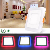 6W 9W 18W 24W RGBW Dual Color LED Ceiling Recessed Square Panel Downlight Spot Light Lamp For Home Office Club 100lumen/w