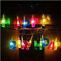unique pattern battery operated Happy Birthday  led string light with 13 letter leds for birthday party light decoration